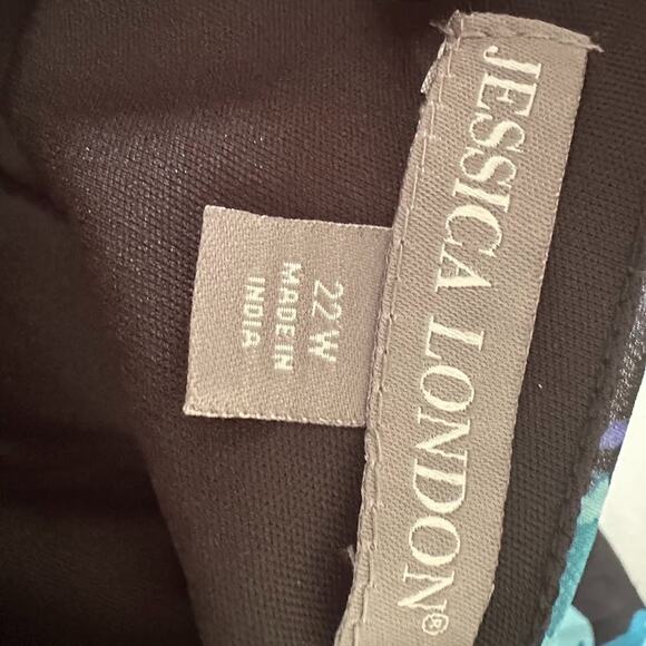 Jessica London Flyaway Maxi Dress Plus Size 22W Floral Sleeveless Flowy Chiffon - Picture 5 of 7